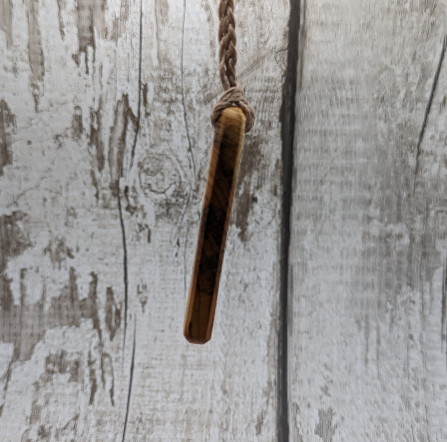 Yew wood roimata teardrop pendant