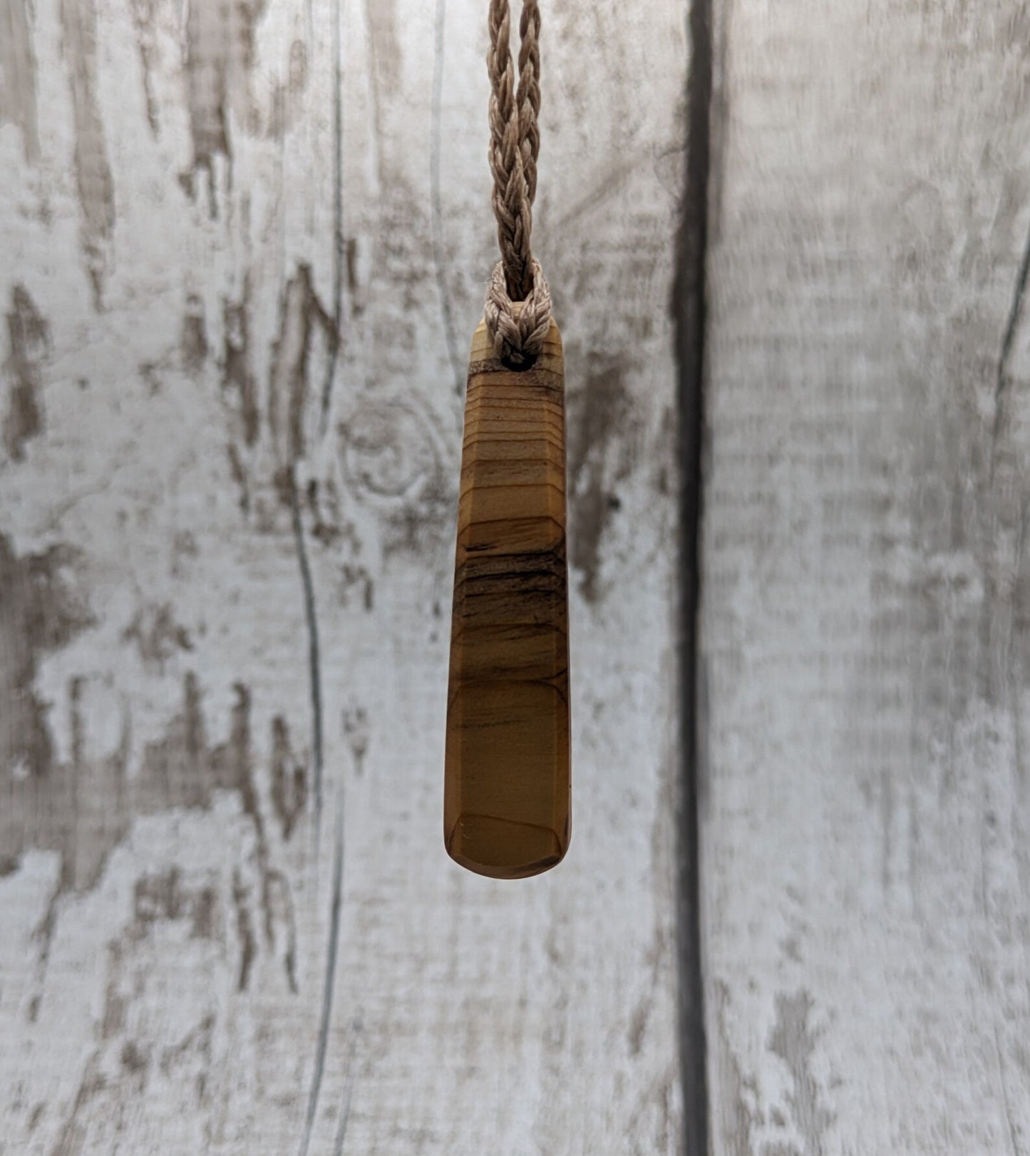 Yew wood roimata teardrop pendant