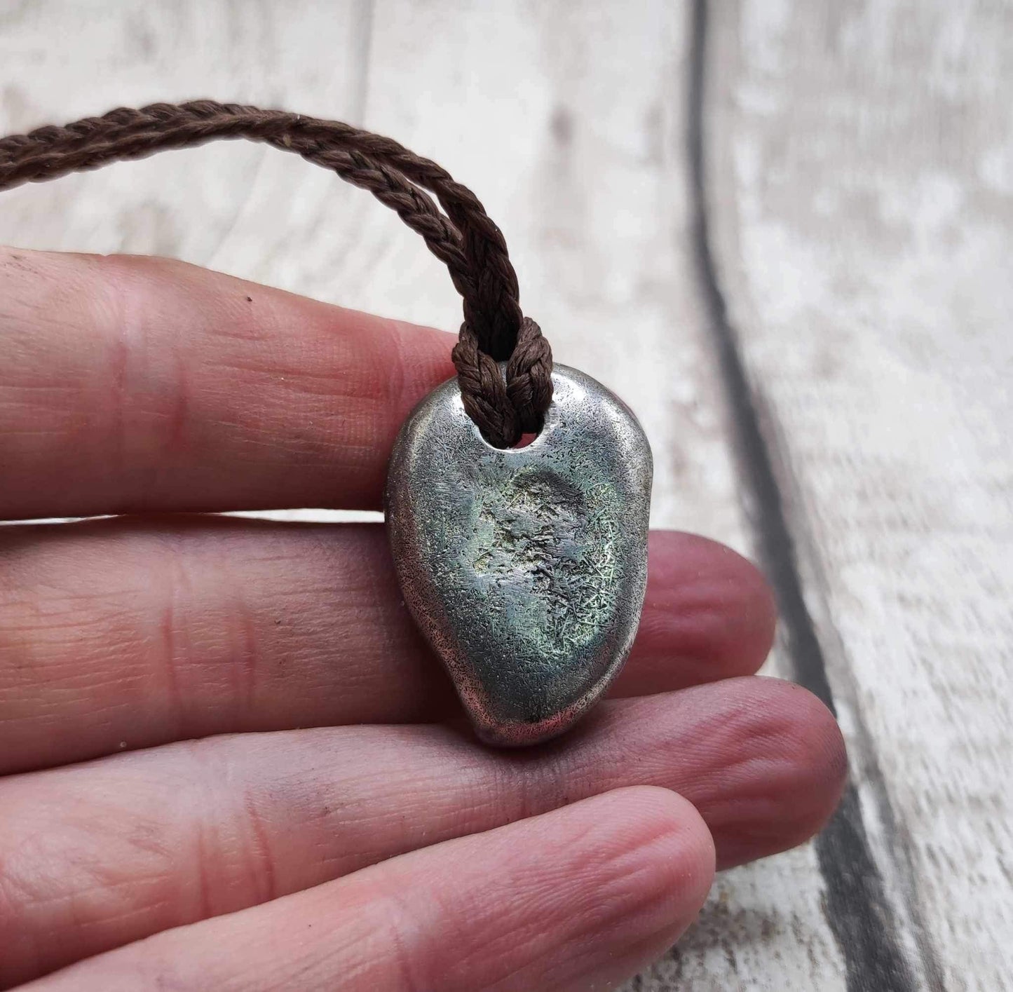 Pewter ammonite solid cast pendant.