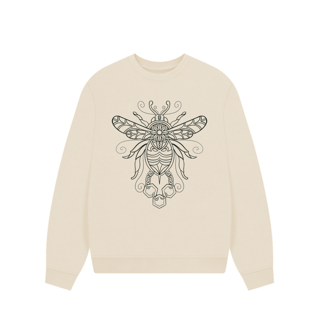 Oat Bumblebee outline oversized women\u2019s sweatshirt.