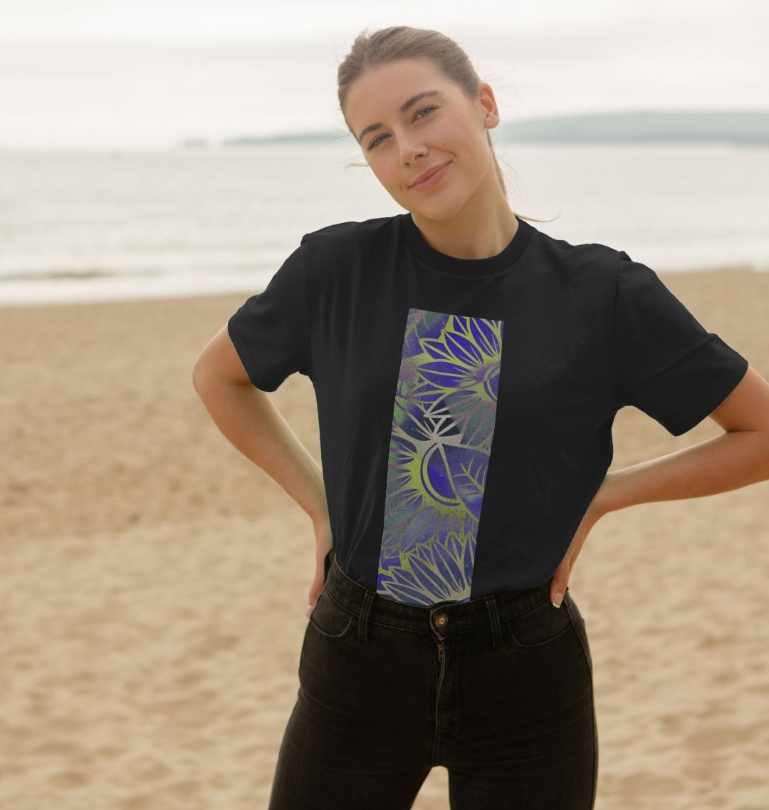 Unisex green spectrum sunflowers T-Shirt.