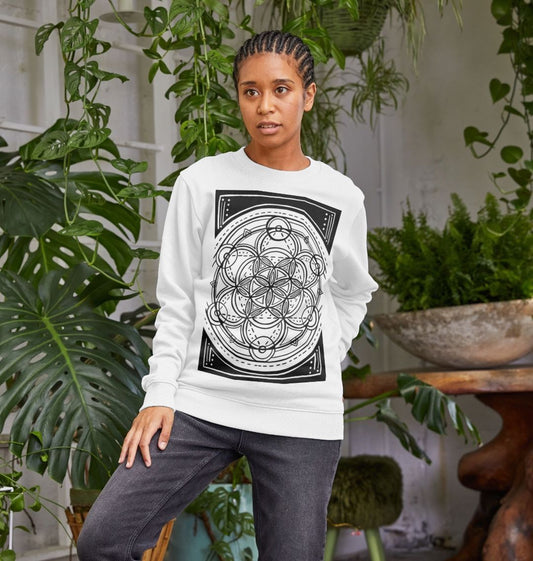 Ladies geometric flower of life sweatshirt.