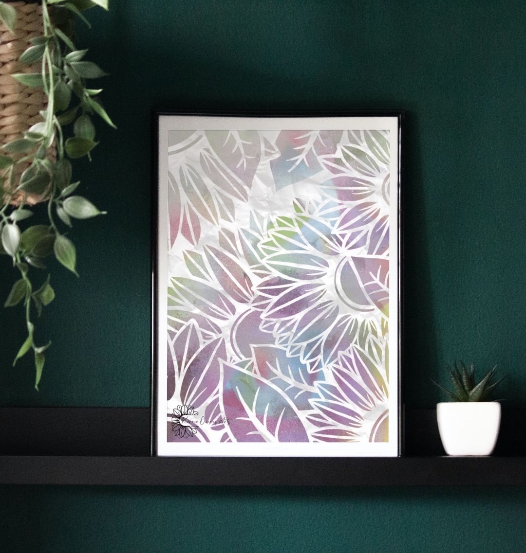 Pastel Spray paint texture poster print.