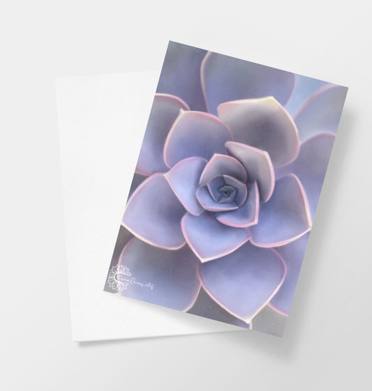 Light purple ombré succulent greetings card.