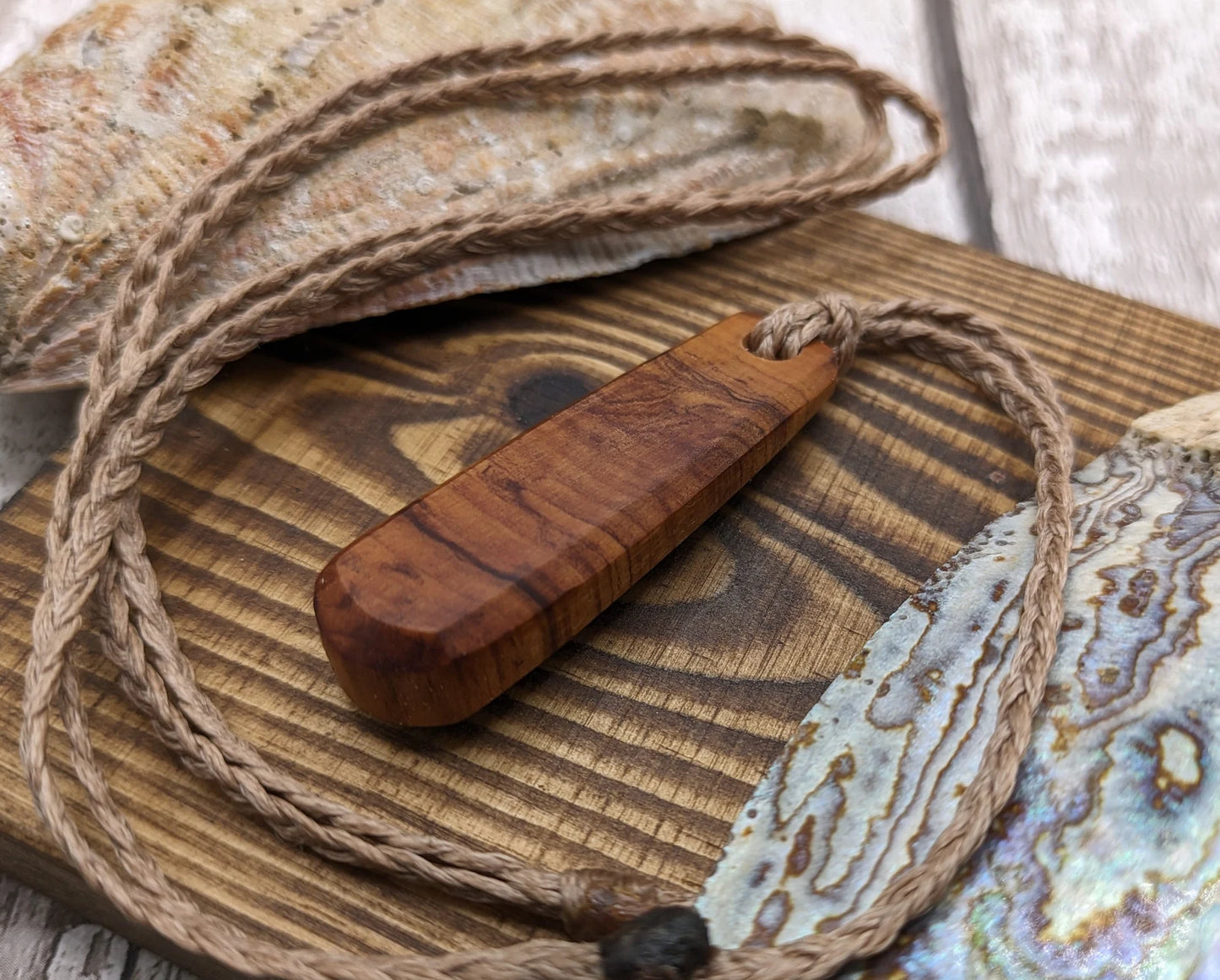 Nz Rimu wood roimata drop pendant.