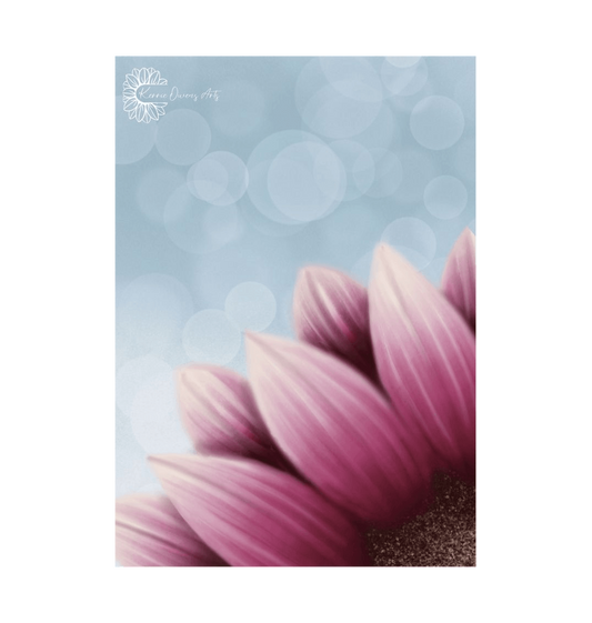 White Corner view pink sunflower poster print.