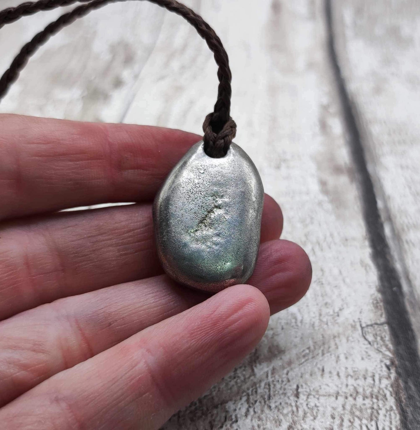 Pewter solid metal casting ammonite pendant.