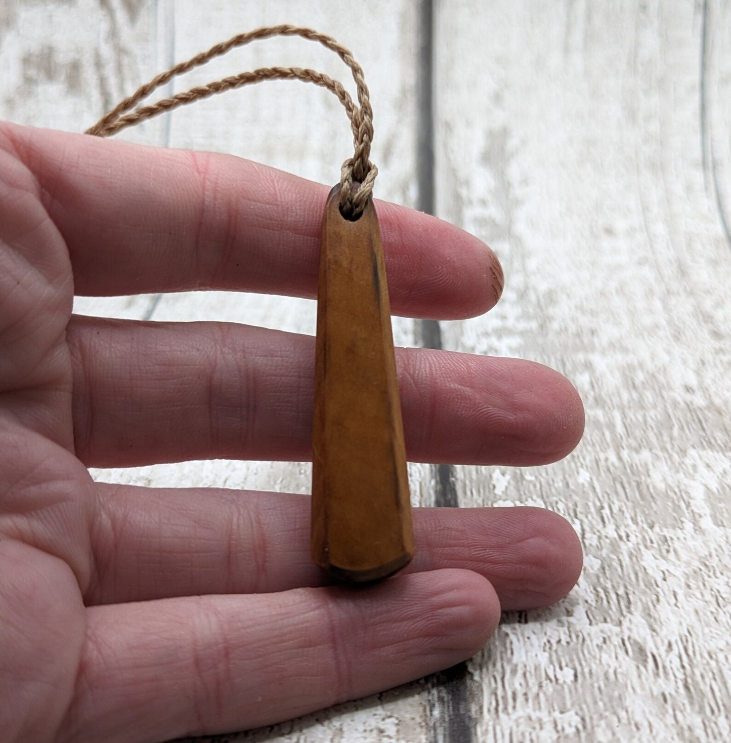 New Zealand Rimu wood roimata tear drop pendant.