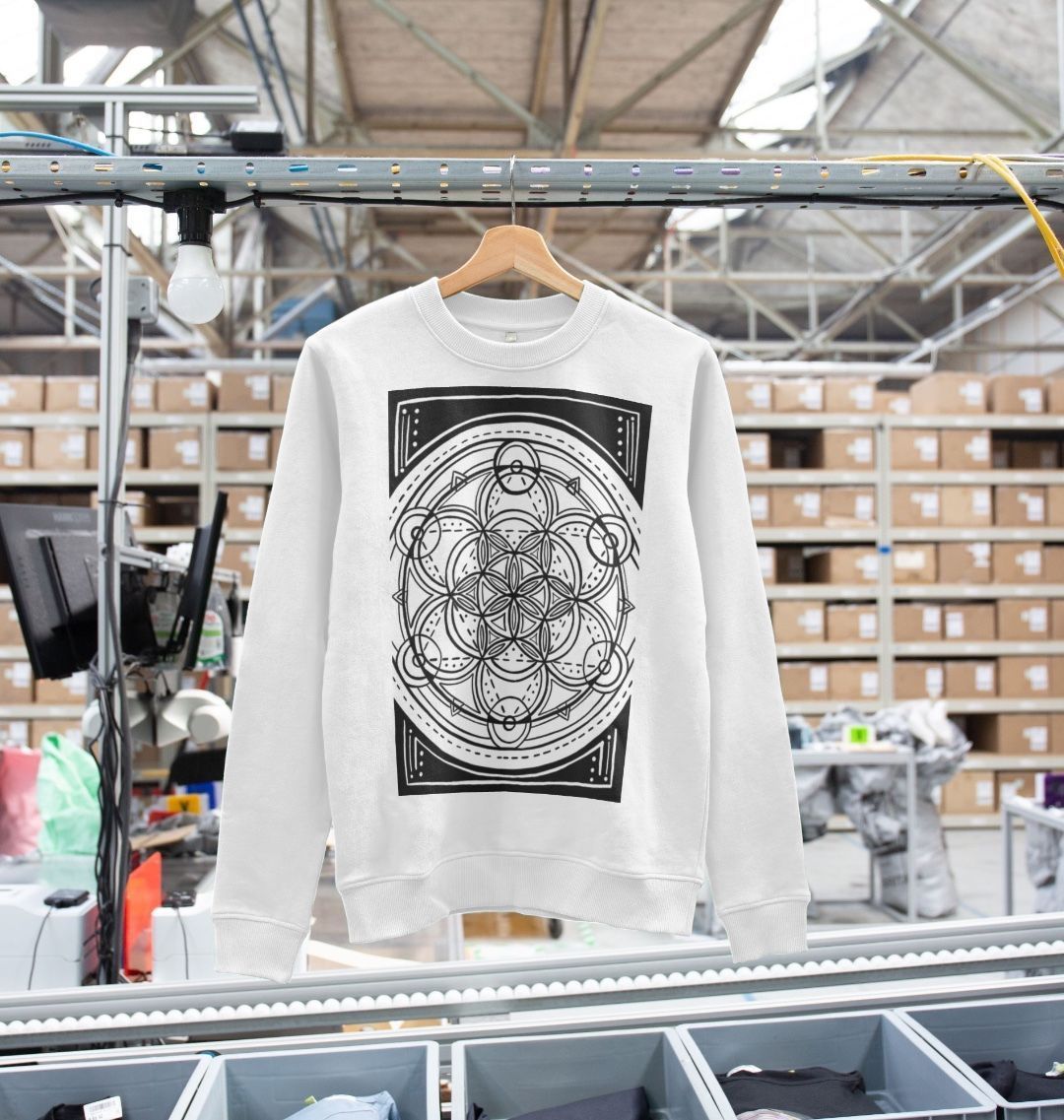 Ladies geometric flower of life sweatshirt.