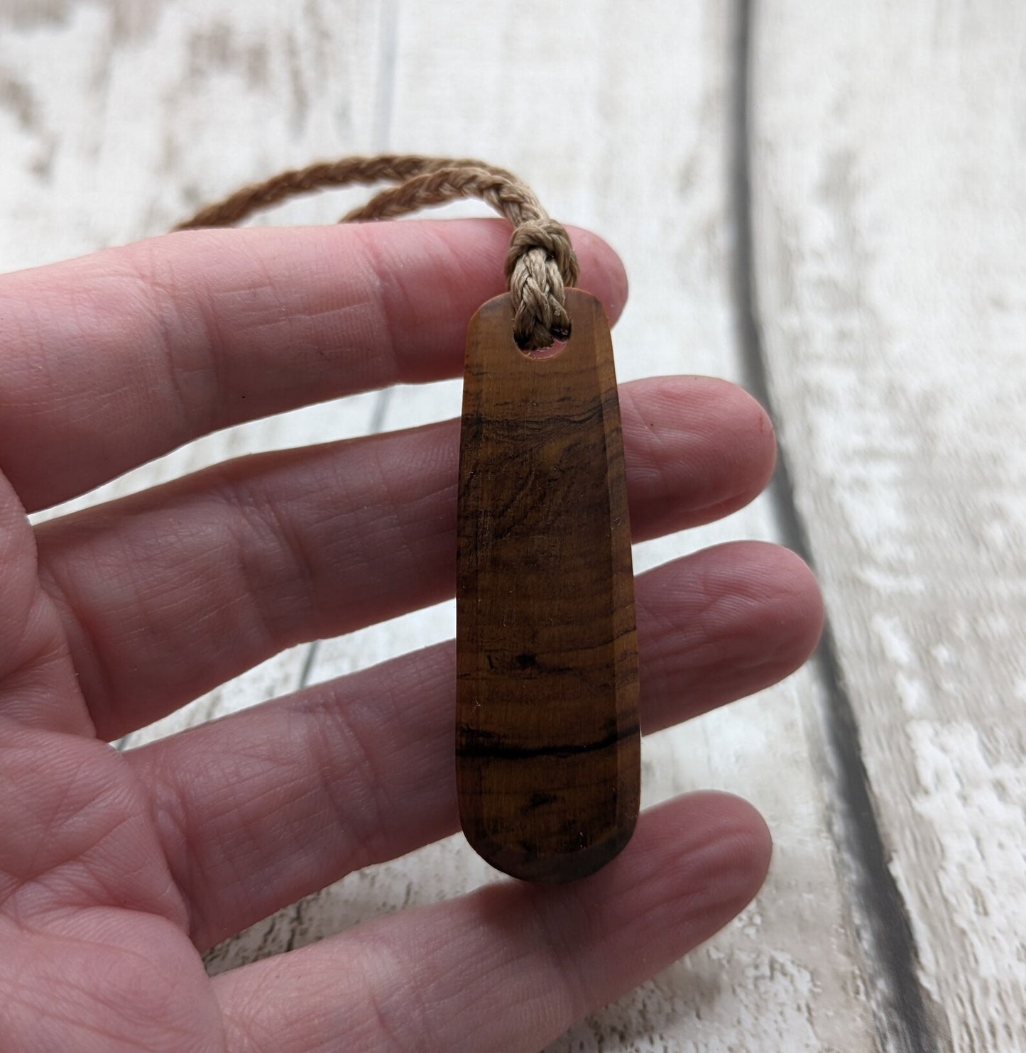 Nz Rimu wood roimata drop pendant.