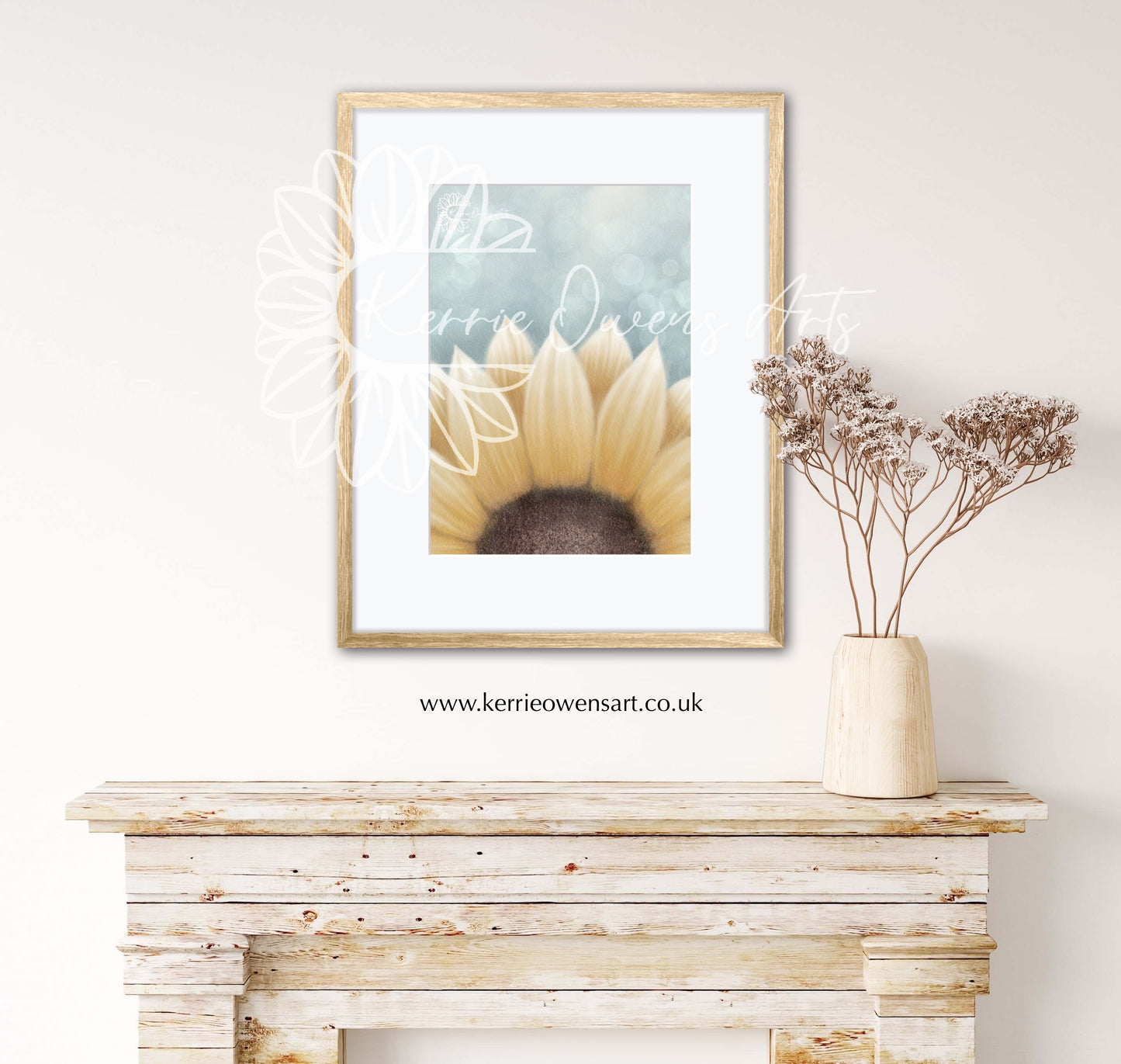 Fiadh's sunflower, printed, digital illustration.