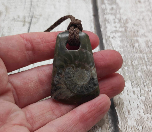 Goniatite ammonite Toki styled pendant.