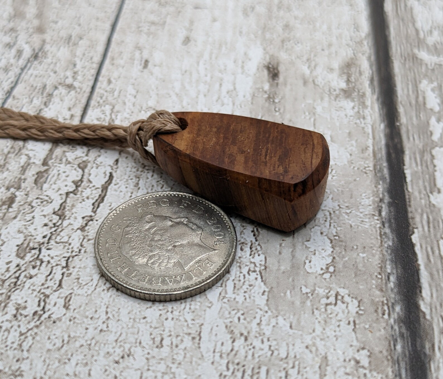 NZ Rimu wood roimata drop pendant.