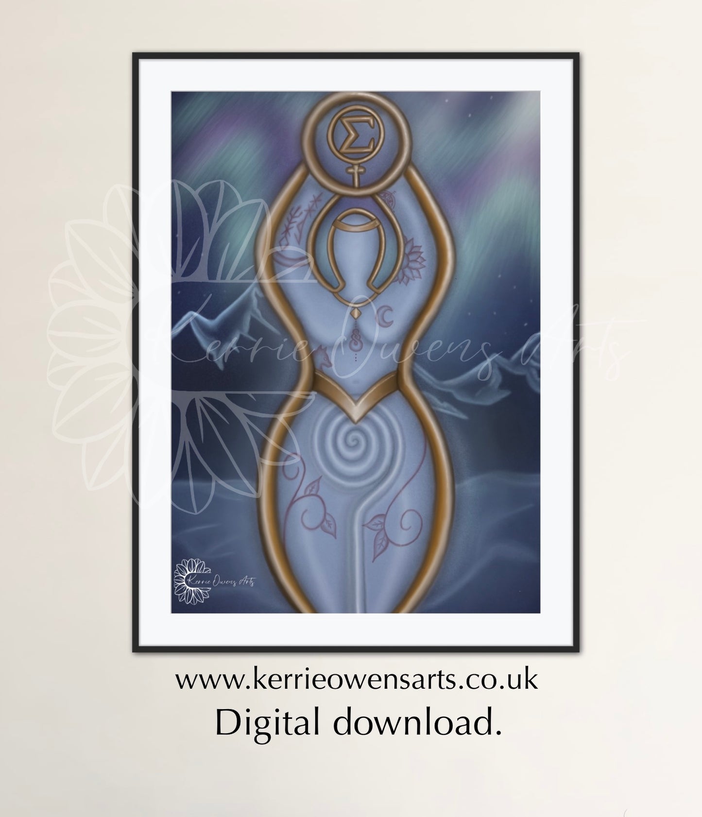 The Sigma Goddess, illustrated, digital download.