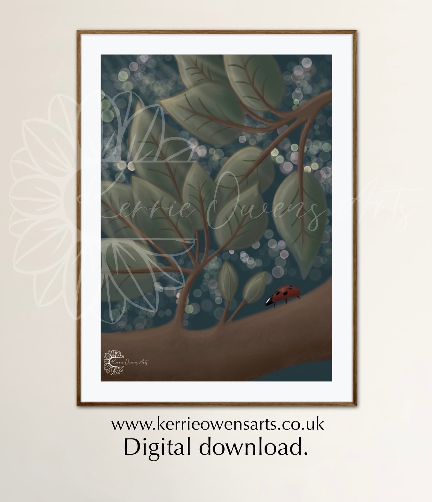 Night time glow Illustration, digital download.