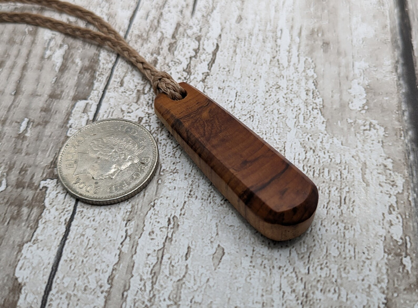 Nz Rimu wood roimata drop pendant.