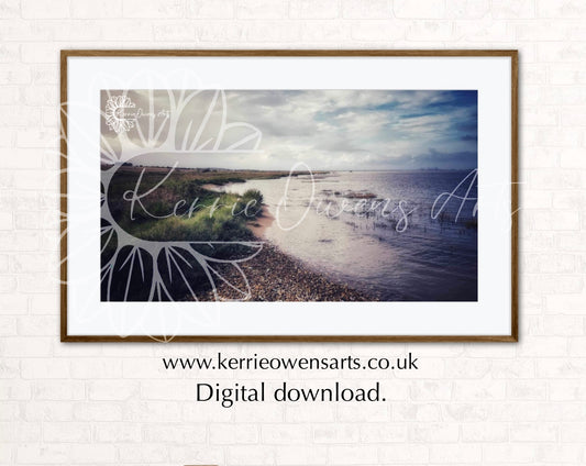 Thames estuary, Saxon shore line photographic print, digital download.