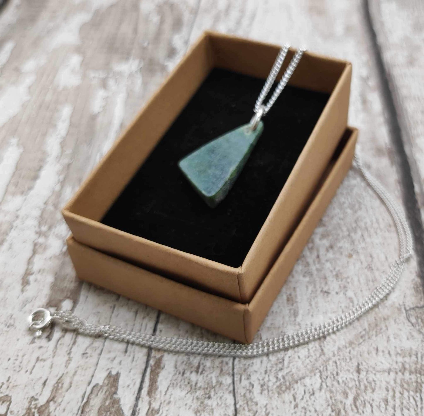 New Zealand Arahura river nephrite Jade slice pendant.