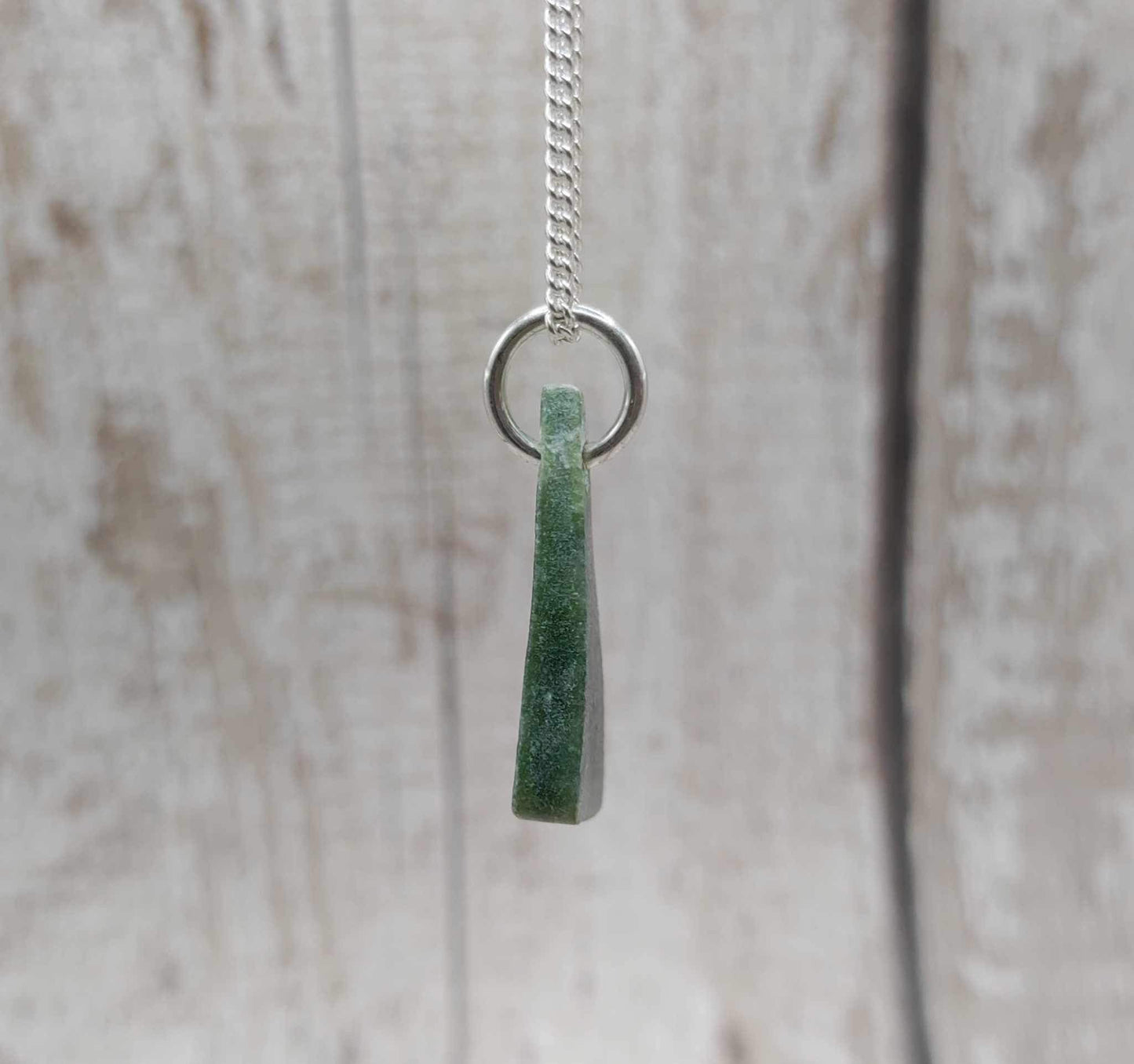 New Zealand Arahura river nephrite Jade slice pendant.