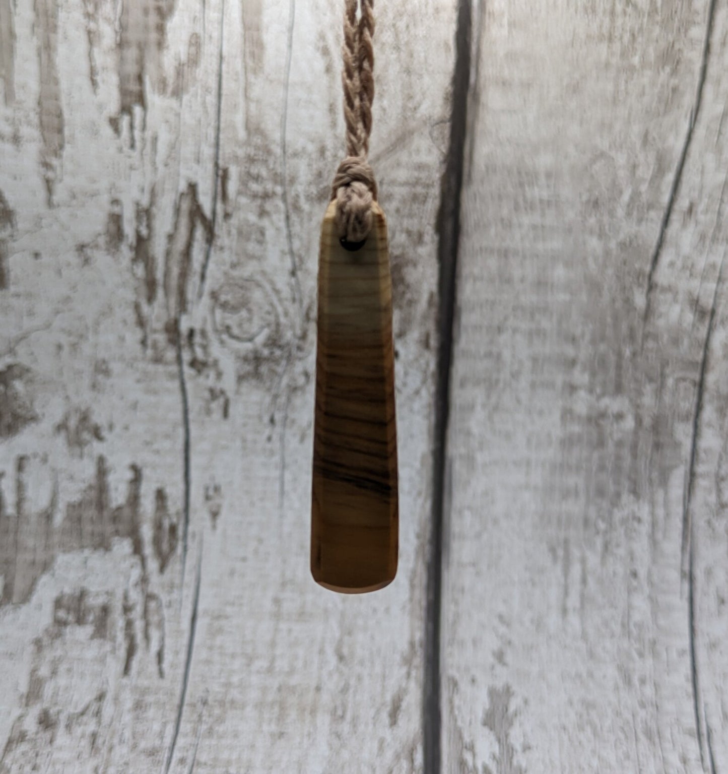 Yew wood roimata teardrop pendant