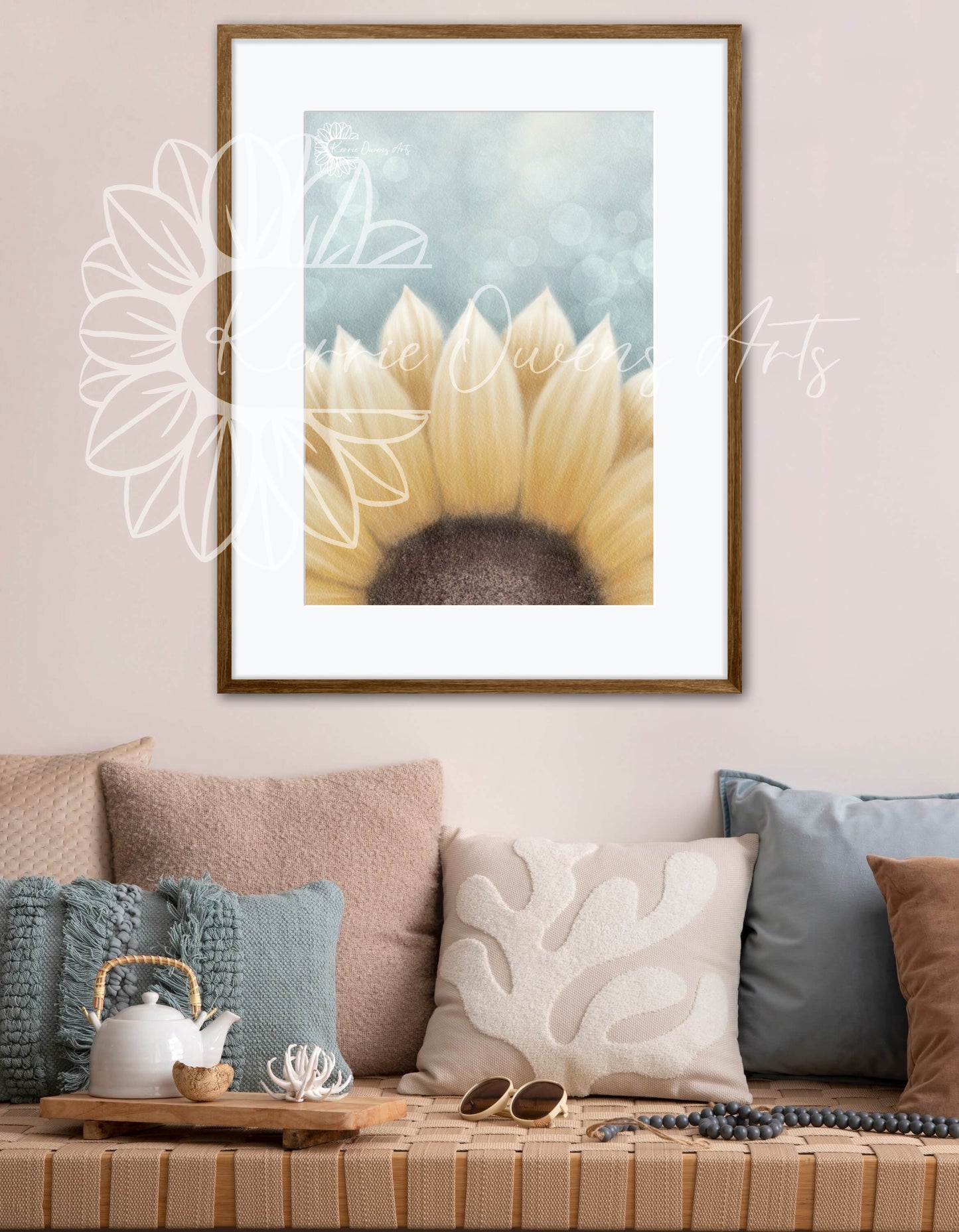 Fiadh's sunflower, printed, digital illustration.