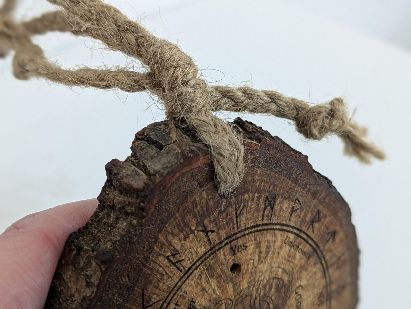 Oak wood Viking Icelandic printed pendulum dowsing board.