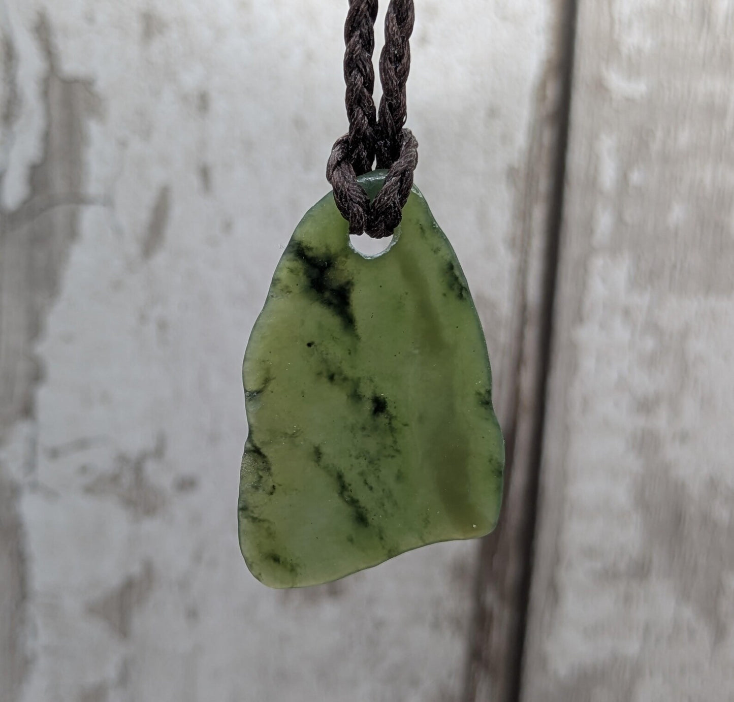 Tumbled Pounamu nephrite jade stone pendant