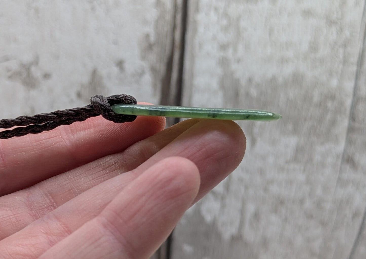 Tumbled Pounamu nephrite jade stone pendant