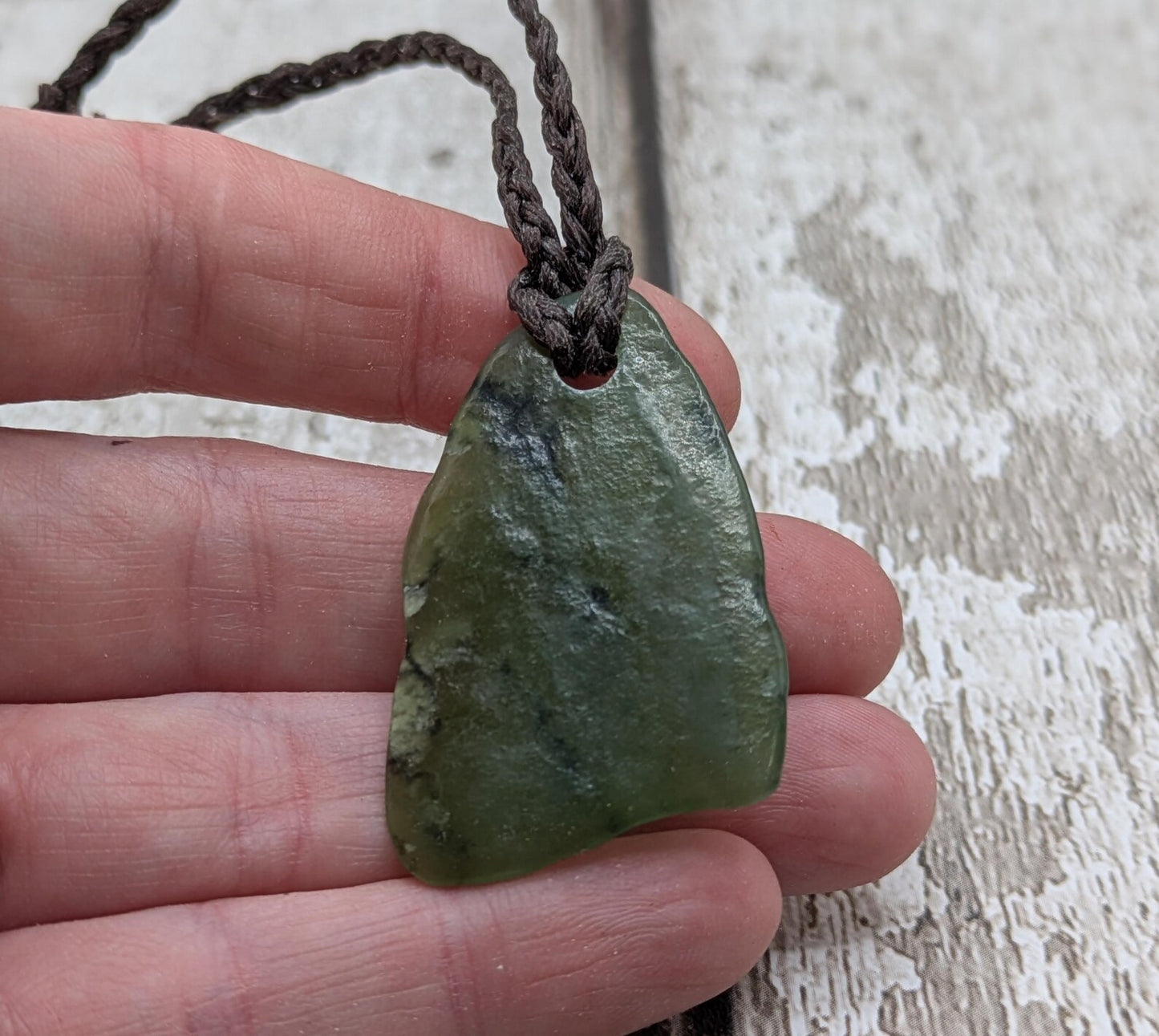 Tumbled Pounamu nephrite jade stone pendant