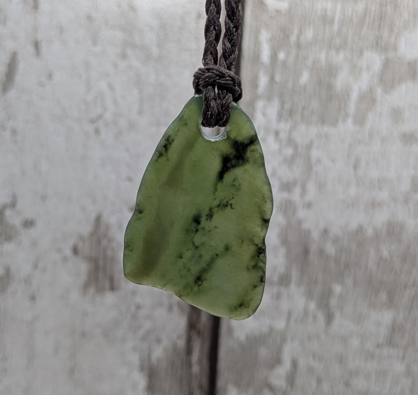 Tumbled Pounamu nephrite jade stone pendant