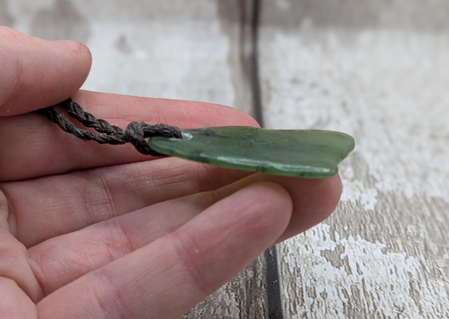 Tumbled Pounamu nephrite jade stone pendant