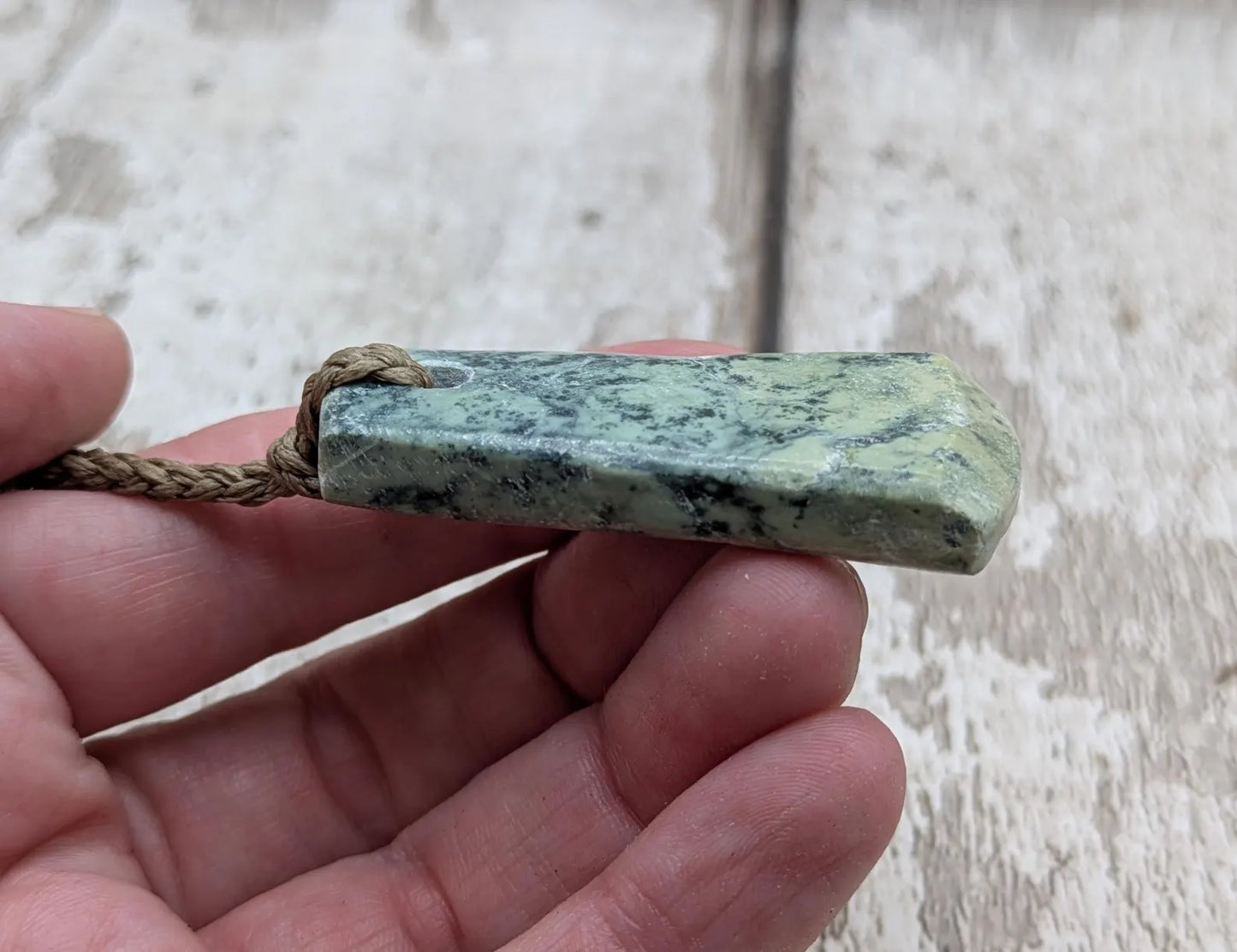 New Zealand pounamu greenstone jade hei toki adze pendant.