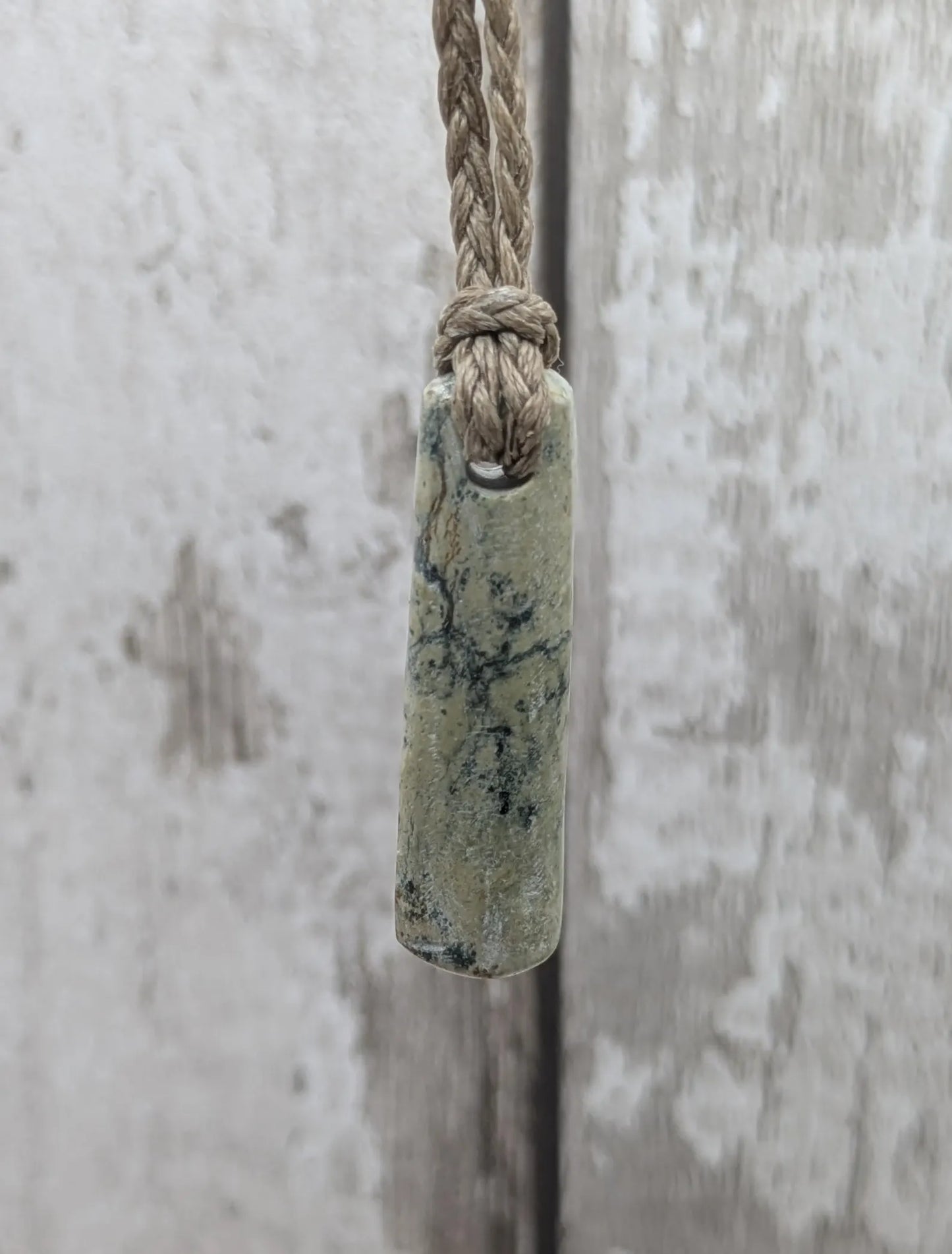 New Zealand pounamu greenstone jade raw backed pendant.