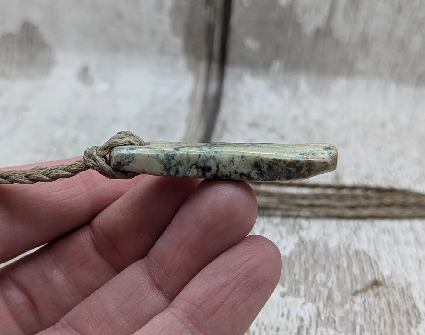 New Zealand pounamu greenstone jade raw backed pendant.