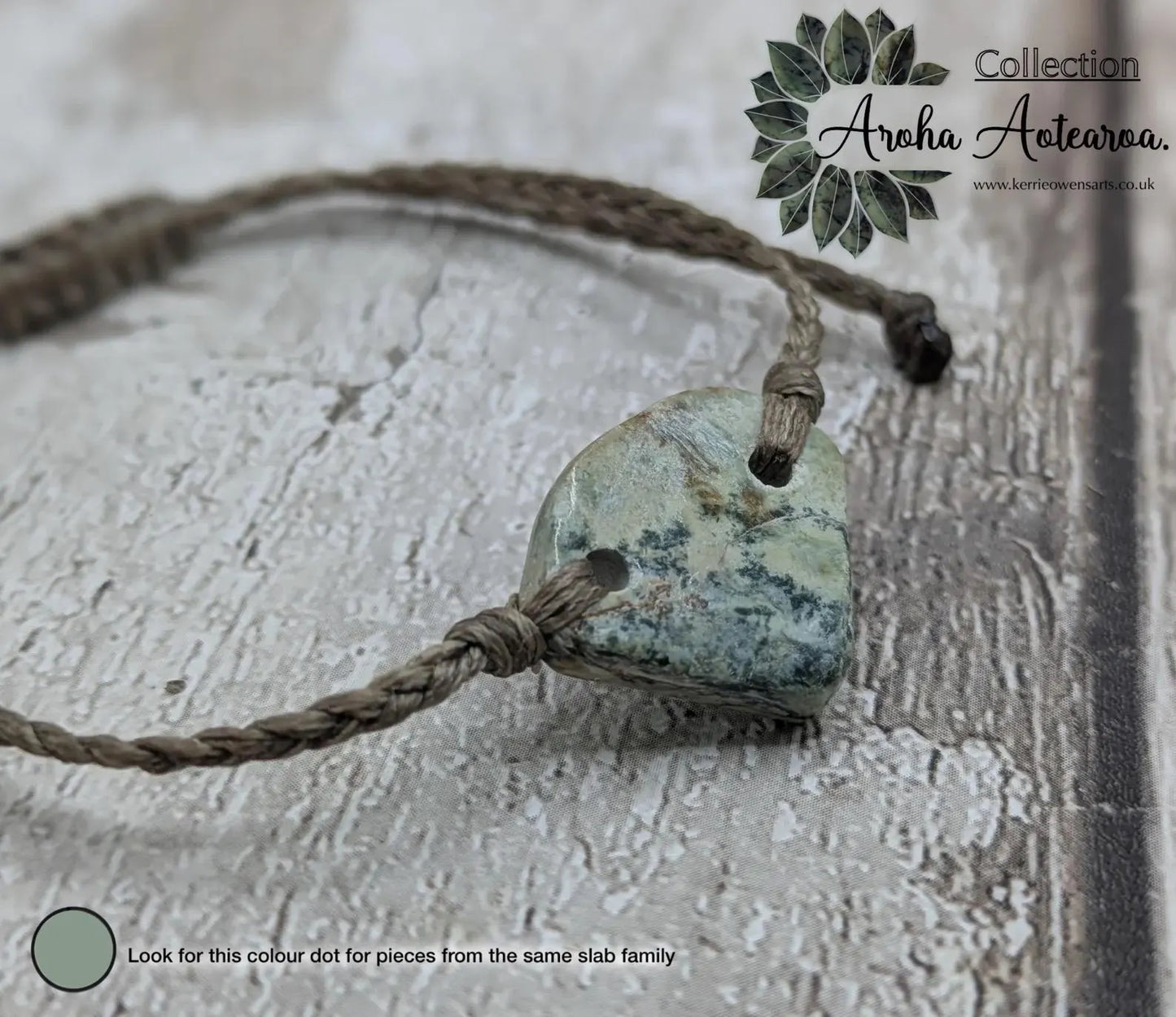 New Zealand pounamu greenstone jade offcut connector bead bracelet.