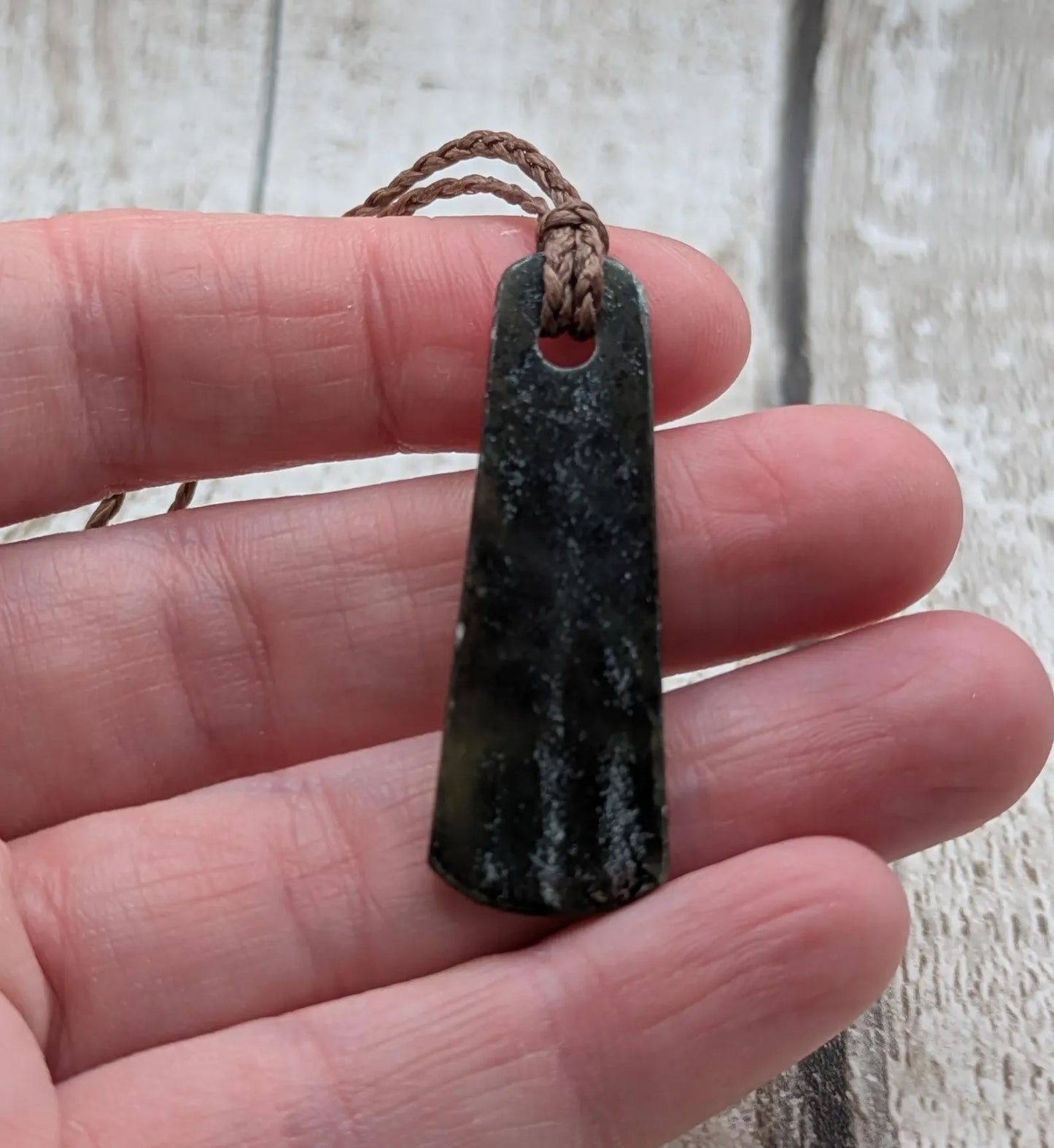 New Zealand Pounamu greenstone roimata drop pendant.