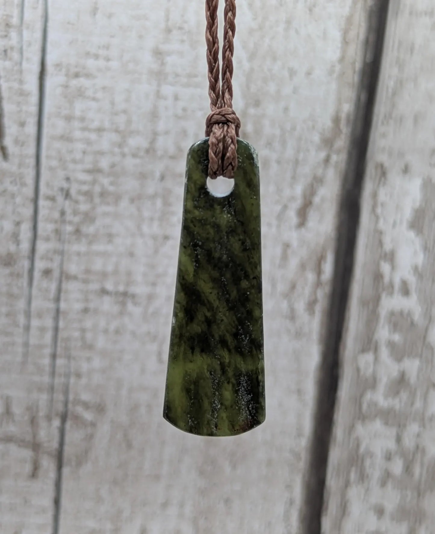 New Zealand Pounamu greenstone roimata drop pendant.