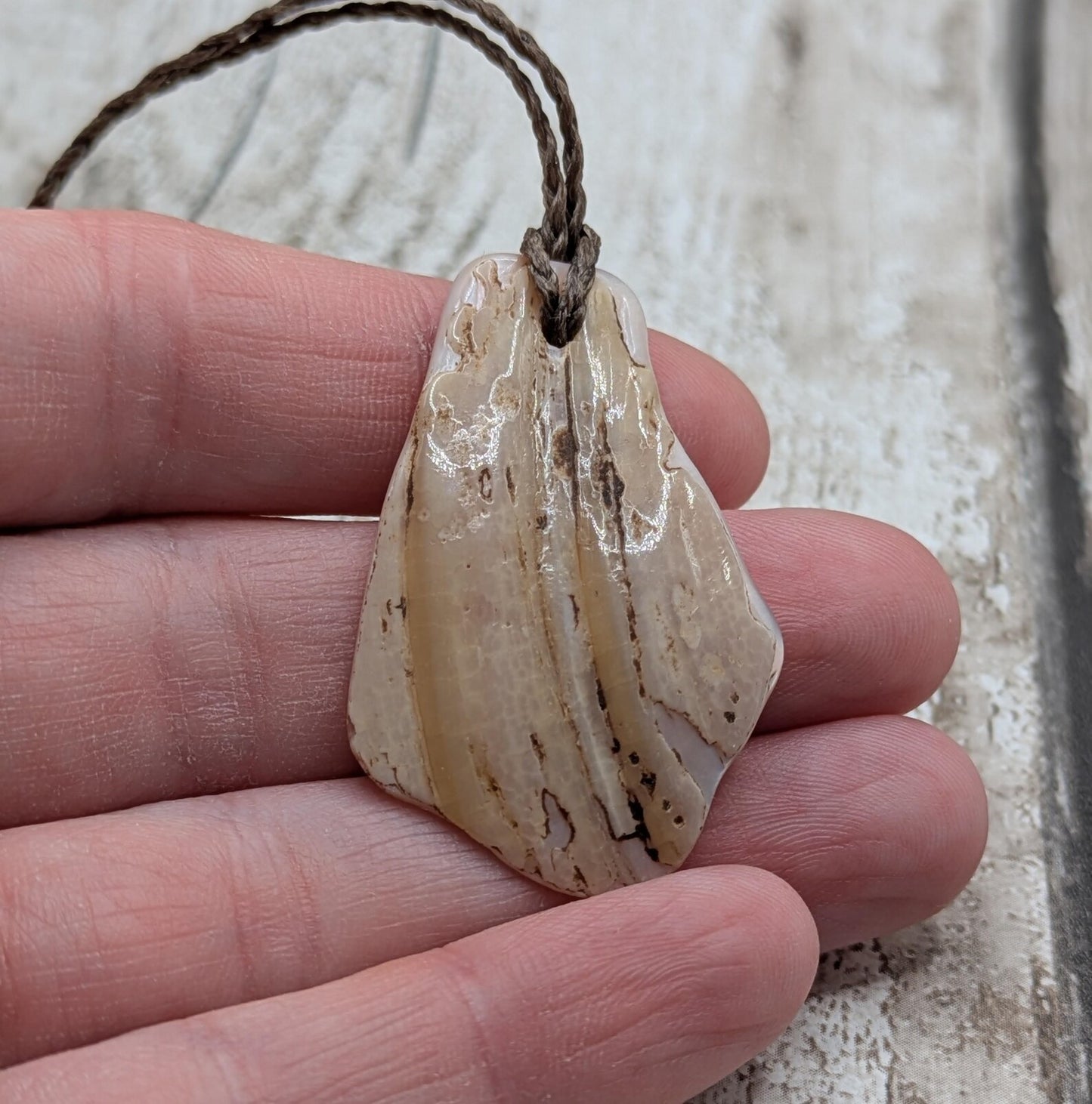 Medium Pearlescent NZ Freshwater Pink Mussel Shell Pendant – Natural Tumbled, Drilled for Jewelry, Unique Organic Statement Piece