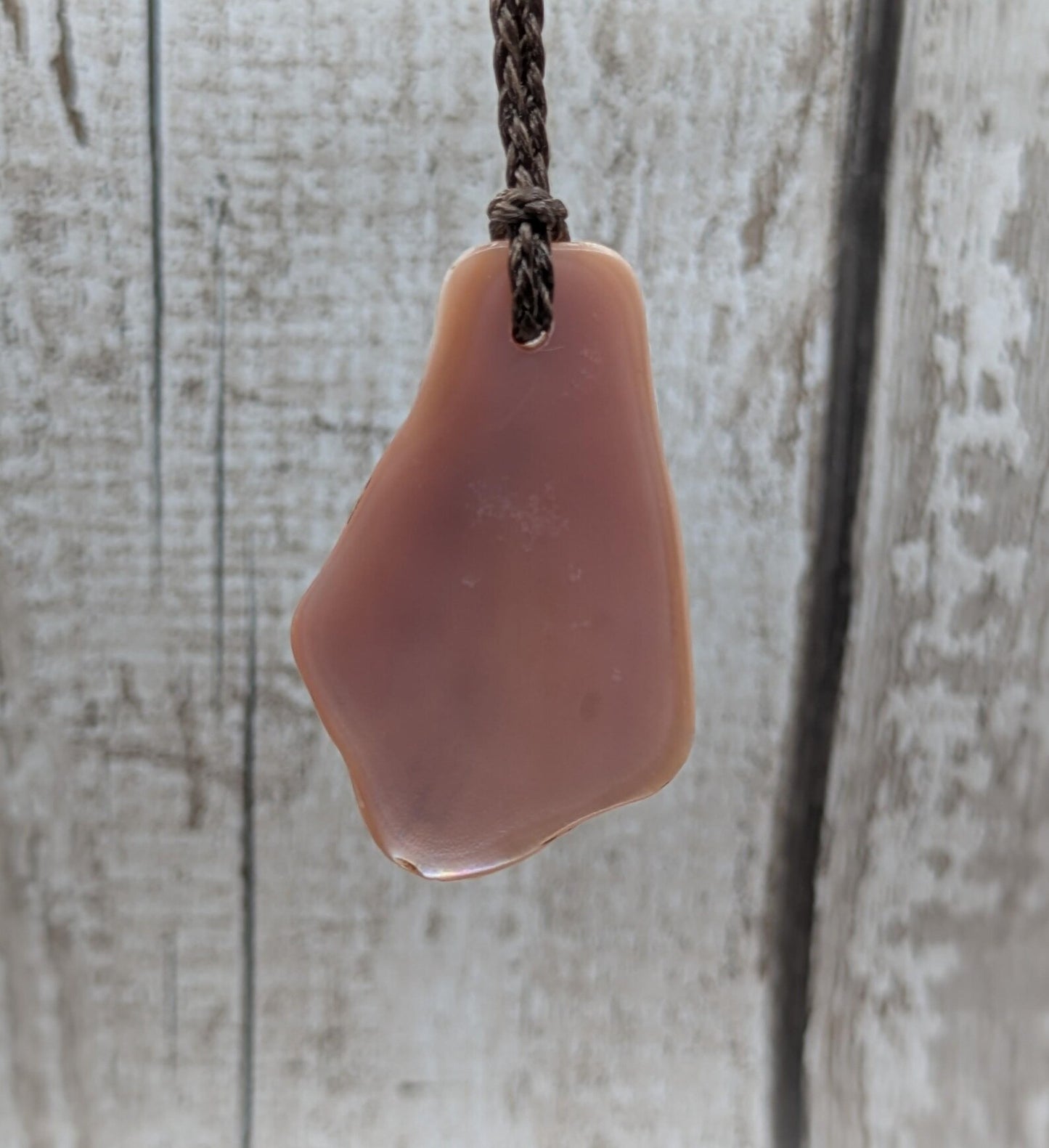 Medium Pearlescent NZ Freshwater Pink Mussel Shell Pendant – Natural Tumbled, Drilled for Jewelry, Unique Organic Statement Piece