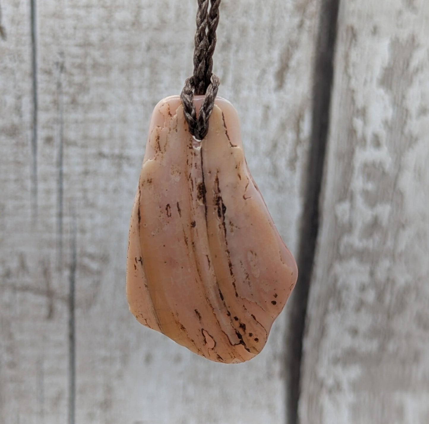Medium Pearlescent NZ Freshwater Pink Mussel Shell Pendant – Natural Tumbled, Drilled for Jewelry, Unique Organic Statement Piece