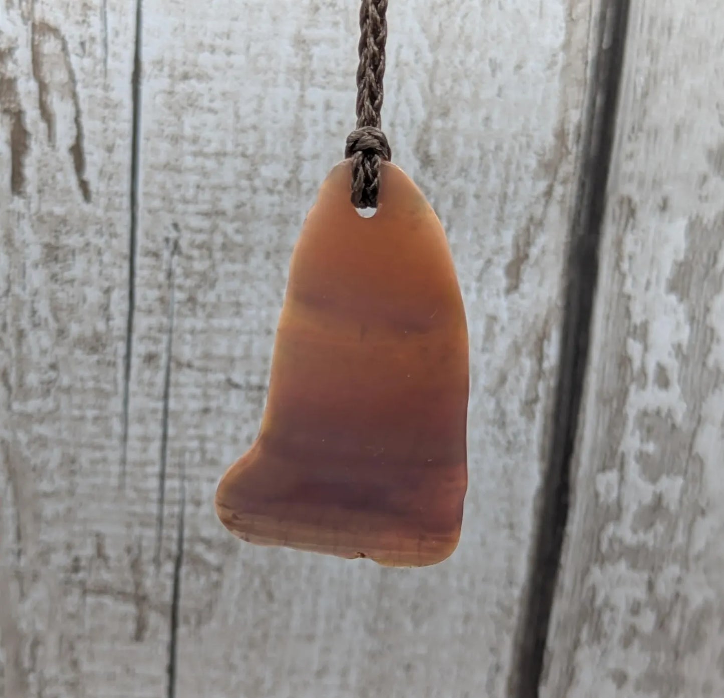 Large mid Iridescent NZ Freshwater Pink Mussel Shell Pendant – Natural Tumbled, Rainbow Shine, Hand-Polished Shell Jewellery
