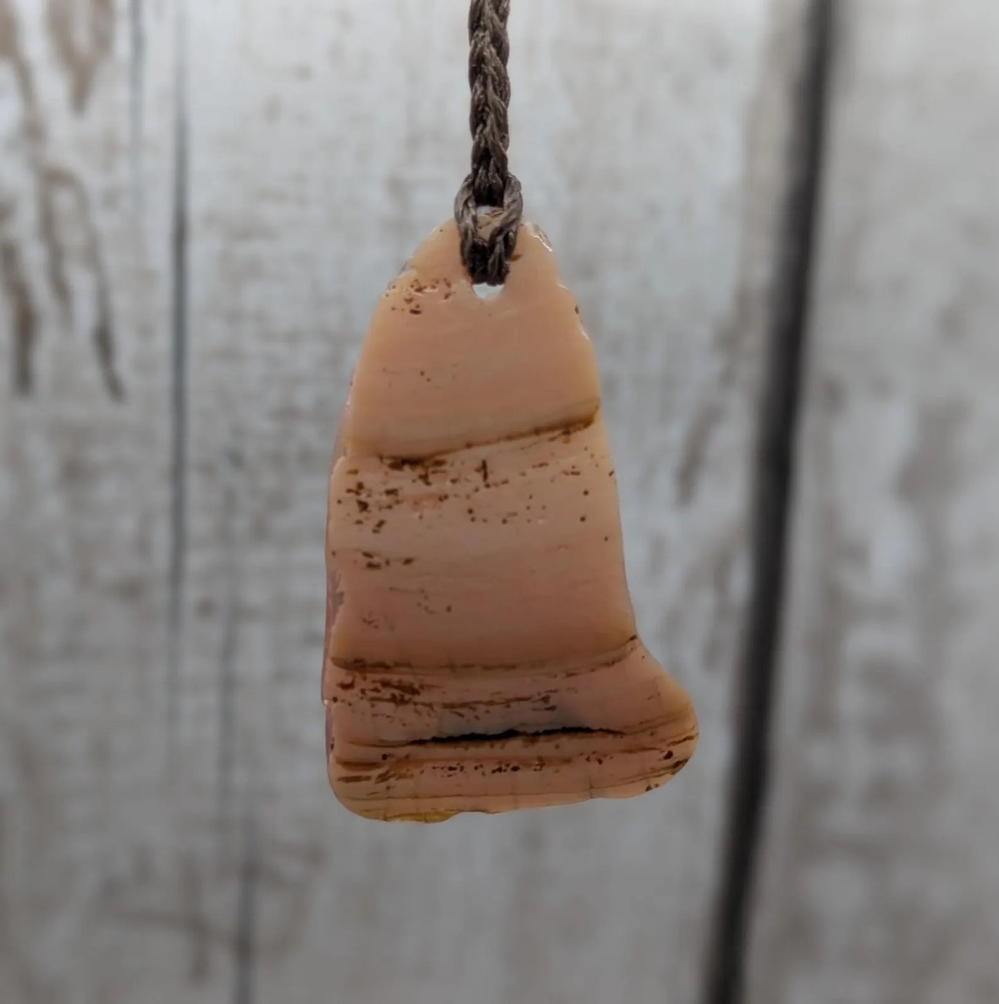 Large mid Iridescent NZ Freshwater Pink Mussel Shell Pendant – Natural Tumbled, Rainbow Shine, Hand-Polished Shell Jewellery