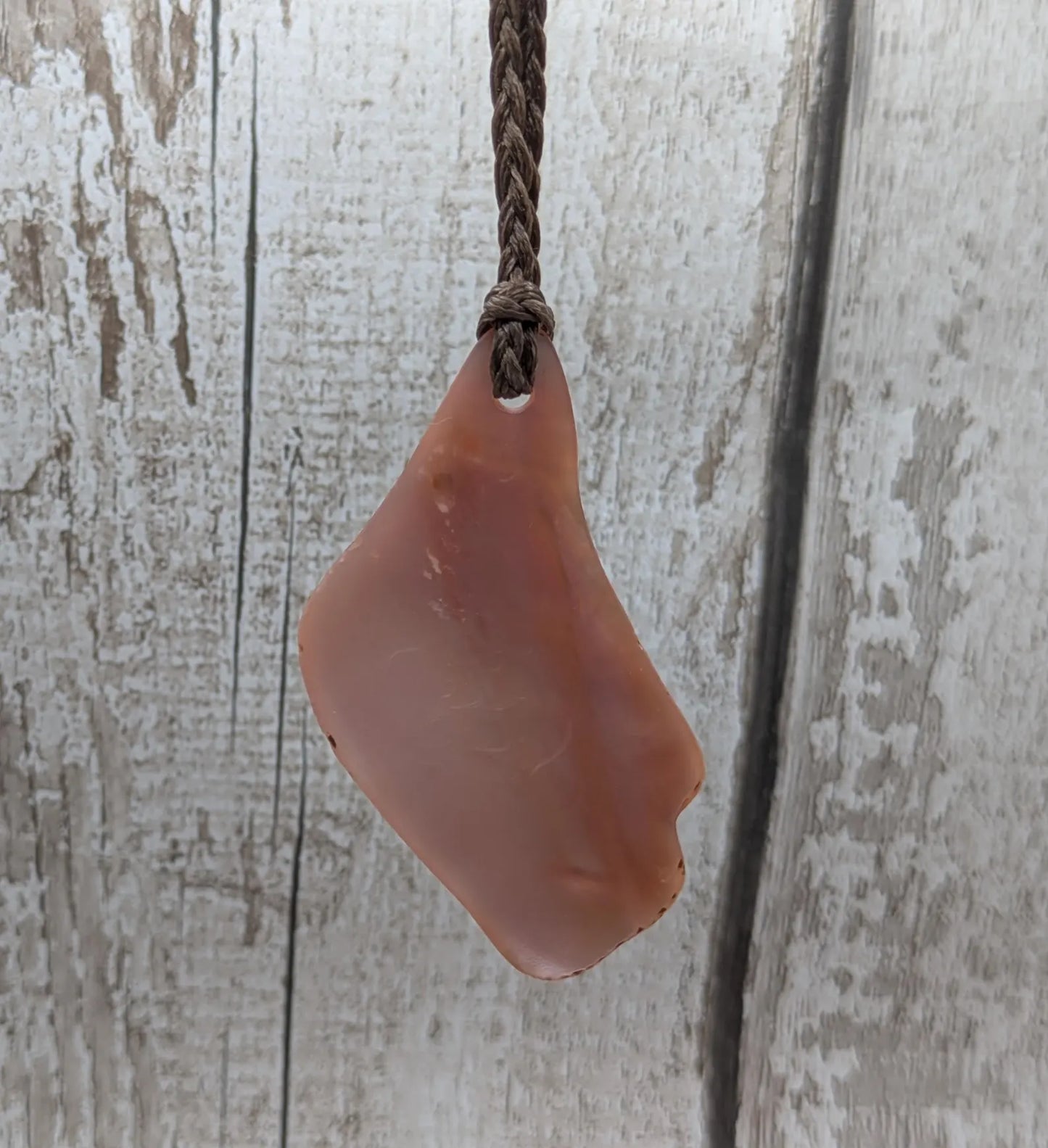 Large mid Iridescent NZ Freshwater Pink Mussel Shell Pendant – Natural Tumbled, Rainbow Shine, Hand-Polished Shell Jewellery