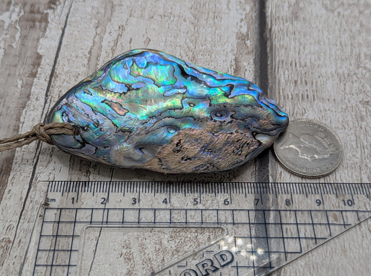 Large Freeform NZ Pāua Shell Pendant – Iridescent Abalone Statement Necklace, Natural statement Beach Jewellery.