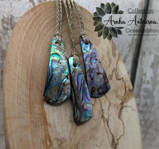 Small New Zealand Rainbow Pāua Shell Roimata Pendant – Iridescent Teardrop Necklace, Māori Inspired Ocean Jewellery, Healing Shell Talisman