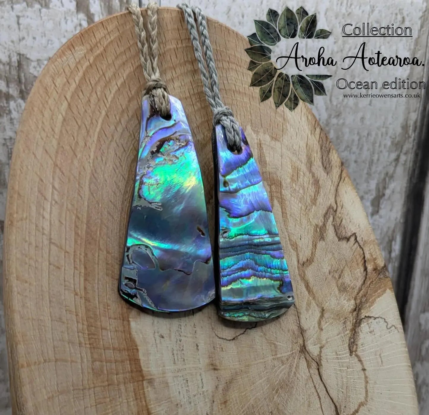 New Zealand rainbow Pāua shell pendant