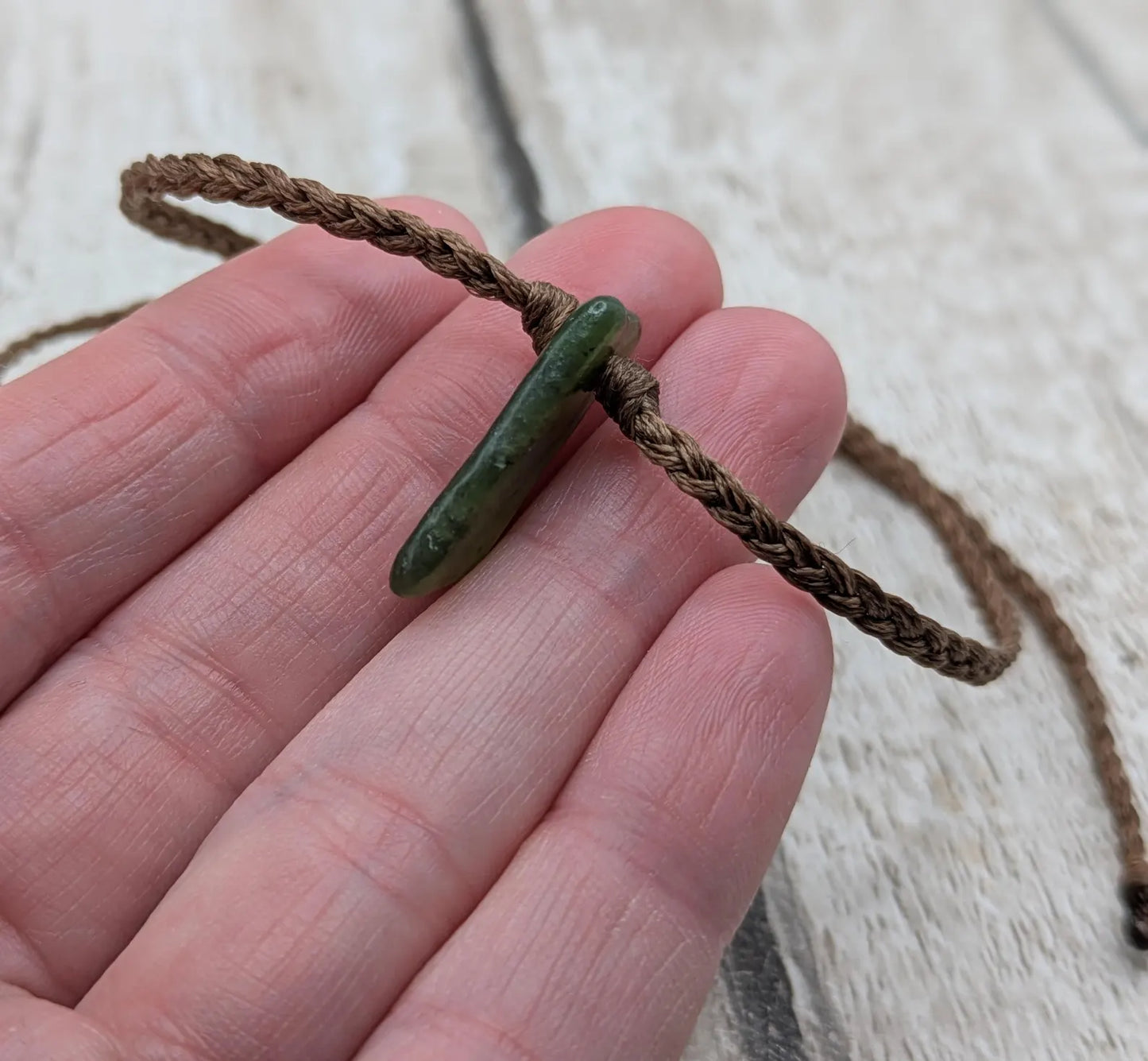 New Zealand Pounamu greenstone Jade adjustable bracelet.