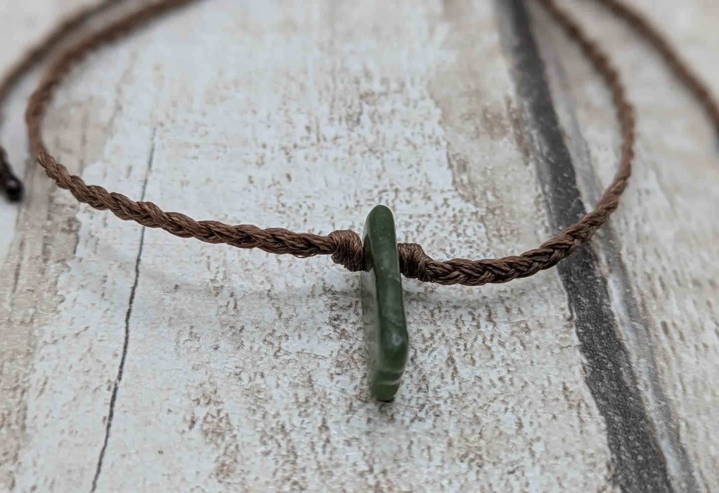 New Zealand Pounamu greenstone Jade adjustable bracelet.