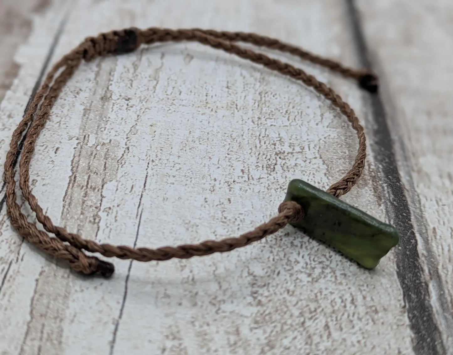 New Zealand Pounamu greenstone Jade adjustable bracelet.