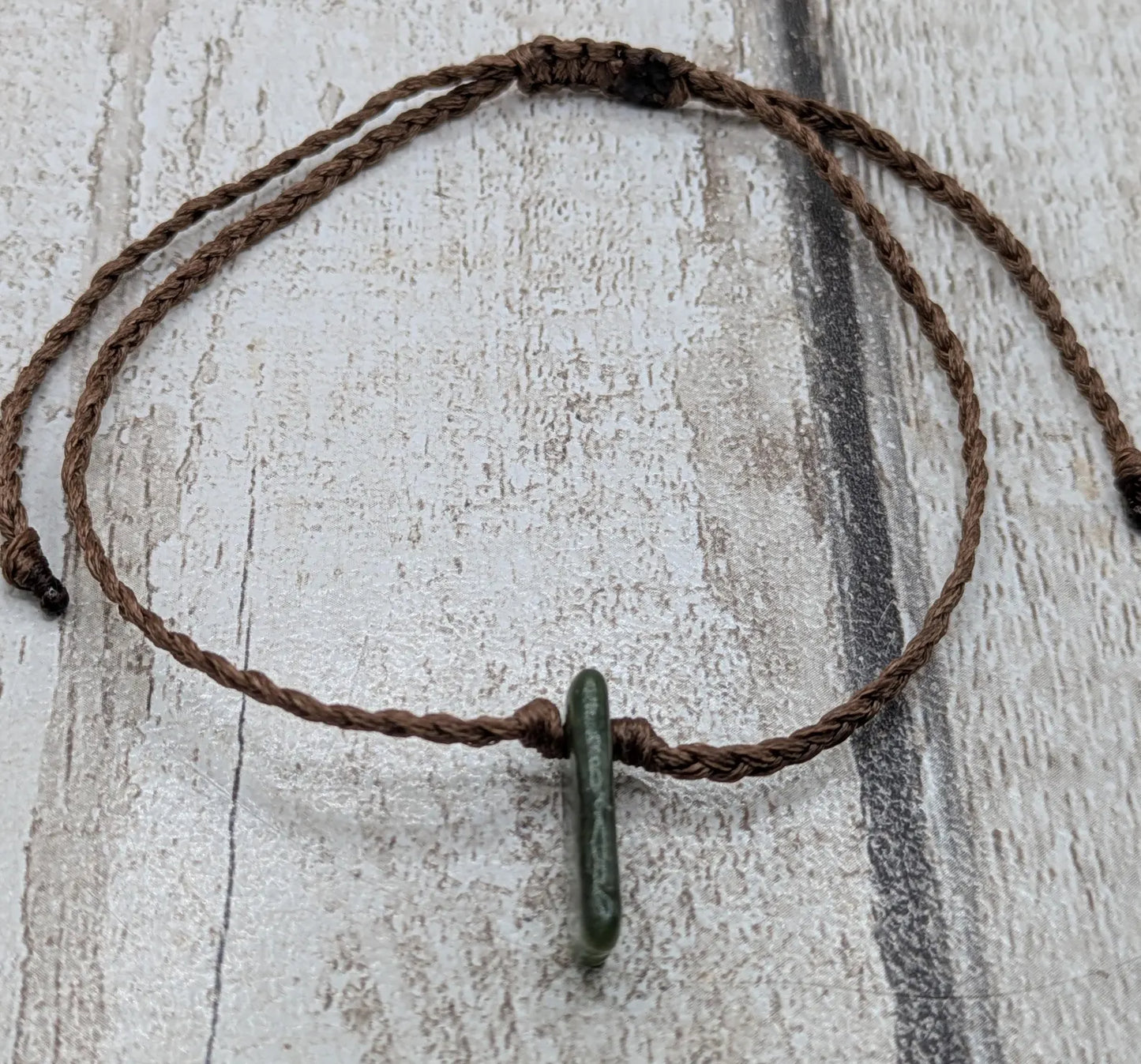 New Zealand Pounamu greenstone Jade adjustable bracelet.